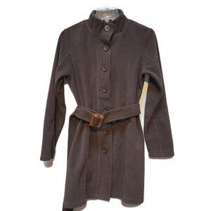 For the Republic Chocolate Button down belted Fleece Jacket - sz S